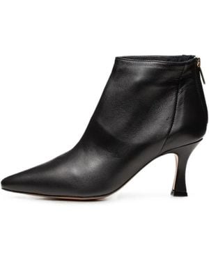 Poche Paris Bottines Zippées À Bout Pointu - Noir