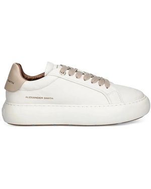 Alexander Smith Leather Platform Trainers - White