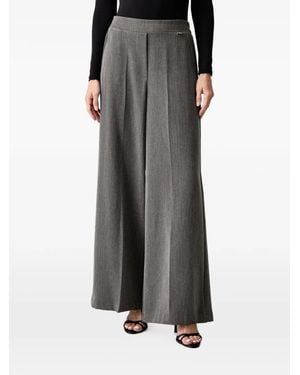 Fracomina Pleated Wide-Leg Pants - Gray