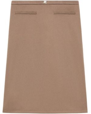 Courreges Straight Kokerrok - Bruin