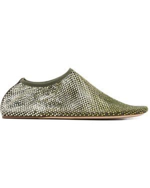 Christopher Esber Minette Crystal-Embellished Ballet Flats - Green