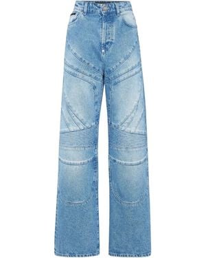 Philipp Plein Wide-Leg Jeans - Blue