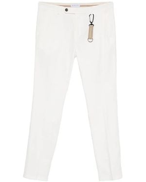 Manuel Ritz Micro-Texture Slim-Fit Trousers - White