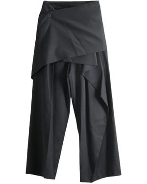 Issey Miyake Layered Draped Pants - Gray