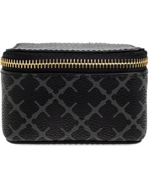 By Malene Birger Geometric-Print Zip-Fastening Jewelry Box - Black