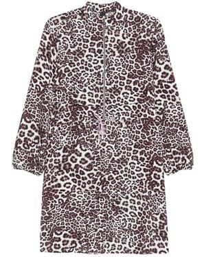 Marc Cain Animal-Print Zipped Mini Dress - White