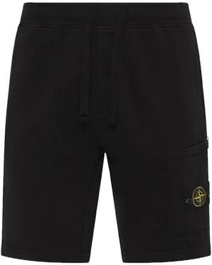 Stone Island 6200011 Ogo-Patch Shorts - Black