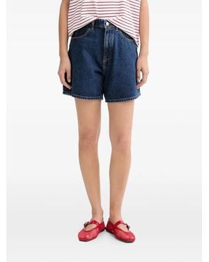 Marc O' Polo Short En Jean À Patch Logo - Blue