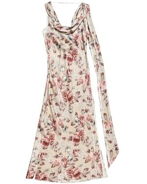 Acne Studios Draped Floral Print Dress - White