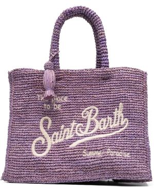 Mc2 Saint Barth Raffia Beach Bag - Purple