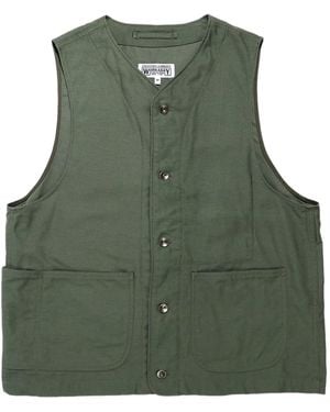 Engineered Garments Button-Fastening Pocket Vest - Green