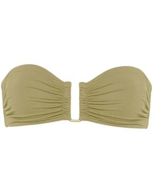 Eres Show Bandeau Ruched Bikini Top - Green