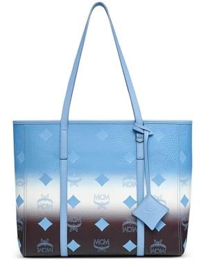 MCM Medium Visetos Ombré-Effect Tote Bag - Blue