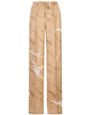 Kiton Paint-Splatter Drawstring Pants - Natural