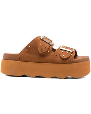 Scholl Heather 40mm スタッズ サンダル - ブラウン