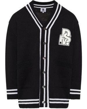 Dover Street Market Cardigan Oversize Con Applicazione Logo - Nero