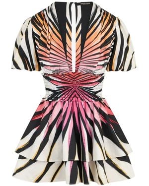 Roberto Cavalli Ray Of Paradise Print Dress Mini - Multicolour