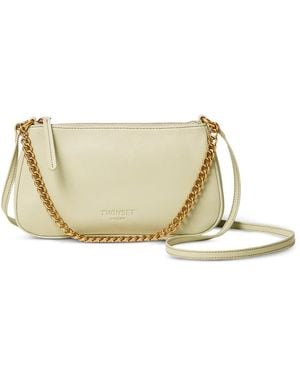 Twinset Leather Shoulder Bag - Natural