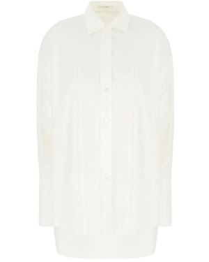 The Row Cotton Shirt With Button-Down Design - White