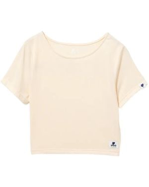 AAPE BY A BATHING AP Logo-Patched Crop T-Shirt - Natural
