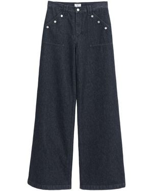 Filippa K Wide-Leg Buttoned Jeans - Blue