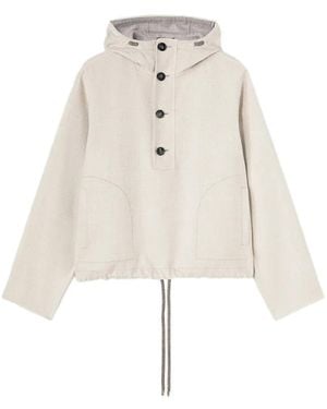 RETORI Drawstring-Hem Wool Anorak - White