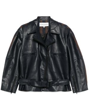 Stine Goya Chaqueta biker con cinturón - Negro