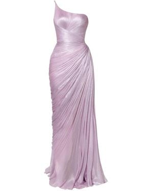 IRIS SERBAN Penelope One-Shoulder Draped Gown - Purple