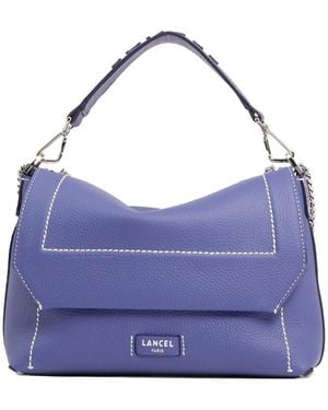 Lancel Ninon Flap-Detail Leather Satchel - Purple