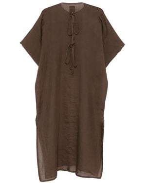 Fisico Midikleid Mit Schnürung - Braun