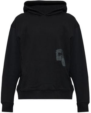 Palm Angels Palm-Print Hoodie - Black