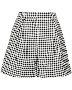 Moschino Gingham-Check Tailored Shorts - Black
