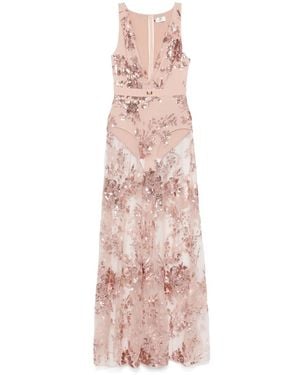 Elisabetta Franchi Abito Da Sera Con Paillettes - Rosa