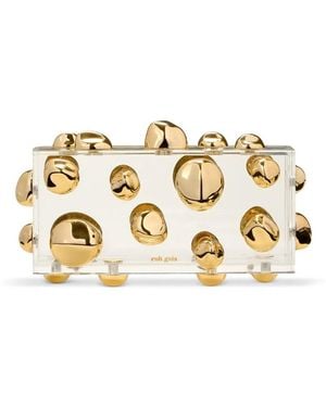 Cult Gaia Rectangle Acrylic Clutch Bag - Metallic