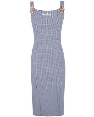 La Petite Robe Di Chiara Boni Nedda Print Slim Jersey Dress - Blue