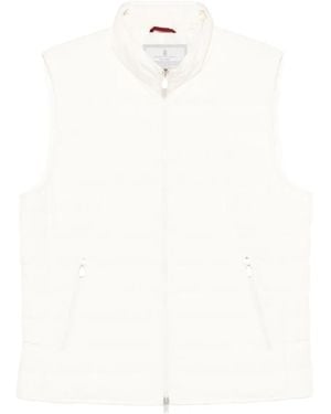 Brunello Cucinelli Zip-Pocket Gilet - White