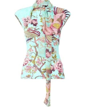 Roberto Cavalli Floral-Print Top - Green