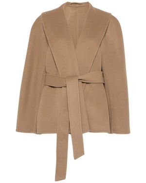 Balenciaga Shawl Belted Jacket - Natural