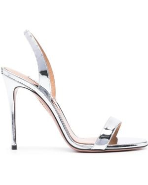 Aquazzura So Nude 105 Leather Sandals - Women's - Calf Leather/pvcpvc - Metallic