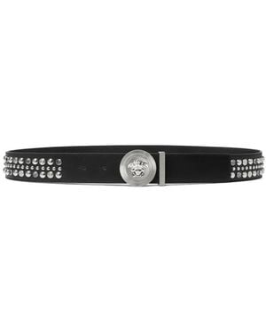 Versace Medusa Studded Belt - White