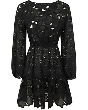 Ermanno Scervino Broderie-Anglaise Tiered Dress - Black