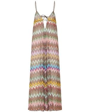 Missoni Zigzag-Knit Backless Dress - White