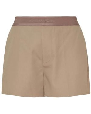 Alexander Wang Shorts Mit Logo-Bund - Natur