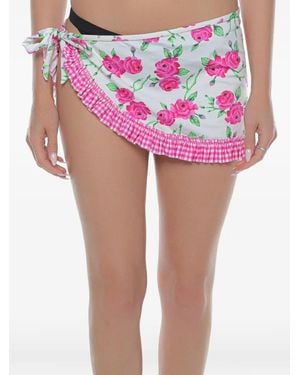 Banana Moon Floral-Print Ruffled Pareo - Pink