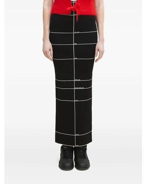 Vetements Maxirock mit Streifendetail - Schwarz