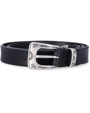 Mancini 1979 William Engraved Leather Belt - White