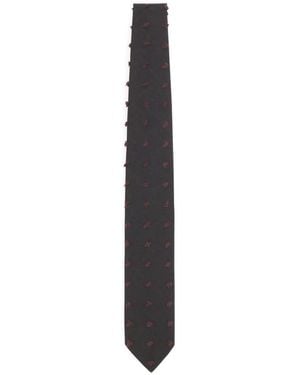 Lanvin Polka-Dot Woven Tie - White