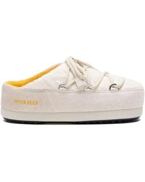 Moon Boot X Gir Evx Cable-Knit Platform Mules - White