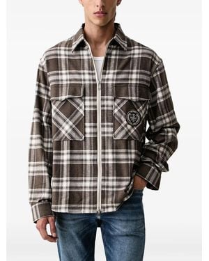 ARMANI EXCHANGE Camicia A Quadri Con Zip - Multicolore