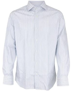 Guglielminotti Vertical-Stripe Long-Sleeve Shirt - White